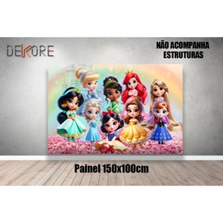 Painel Retangular Princesas Cute ! Face Com Overloque em Volta em Oferta na Shopee