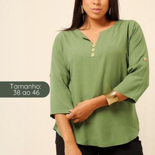 Blusa Feminina Camisa Social Manga 3/4 Viscolinho ORIGINAL em Oferta na Shopee