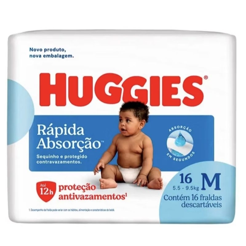 Fralda Huggies M 16 Unidades Tripla Proteção