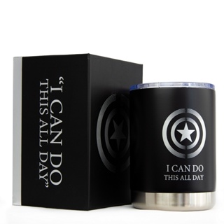 Copo Térmico Capitão América Inox 300ml Marvel Preto Fosco Infantil em Oferta na Shopee