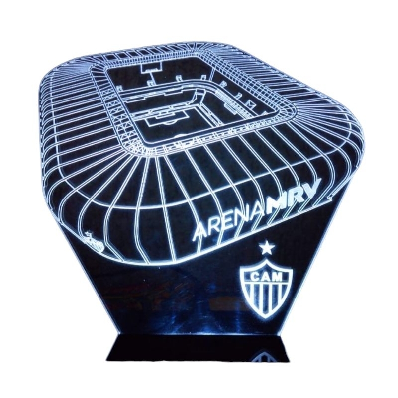 Enfeite Abajur Acrílico Luz de Led Arena MRV Atlético Mineiro Personalizado em Oferta na Shopee
