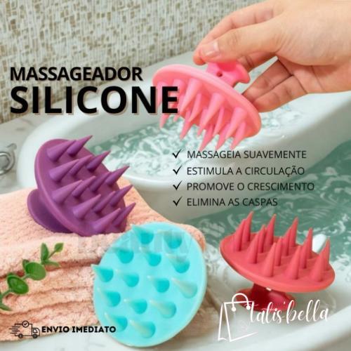 Kit 3 Escovas Massageadora capilar de Silicone  Macio para Couro Cabeludo