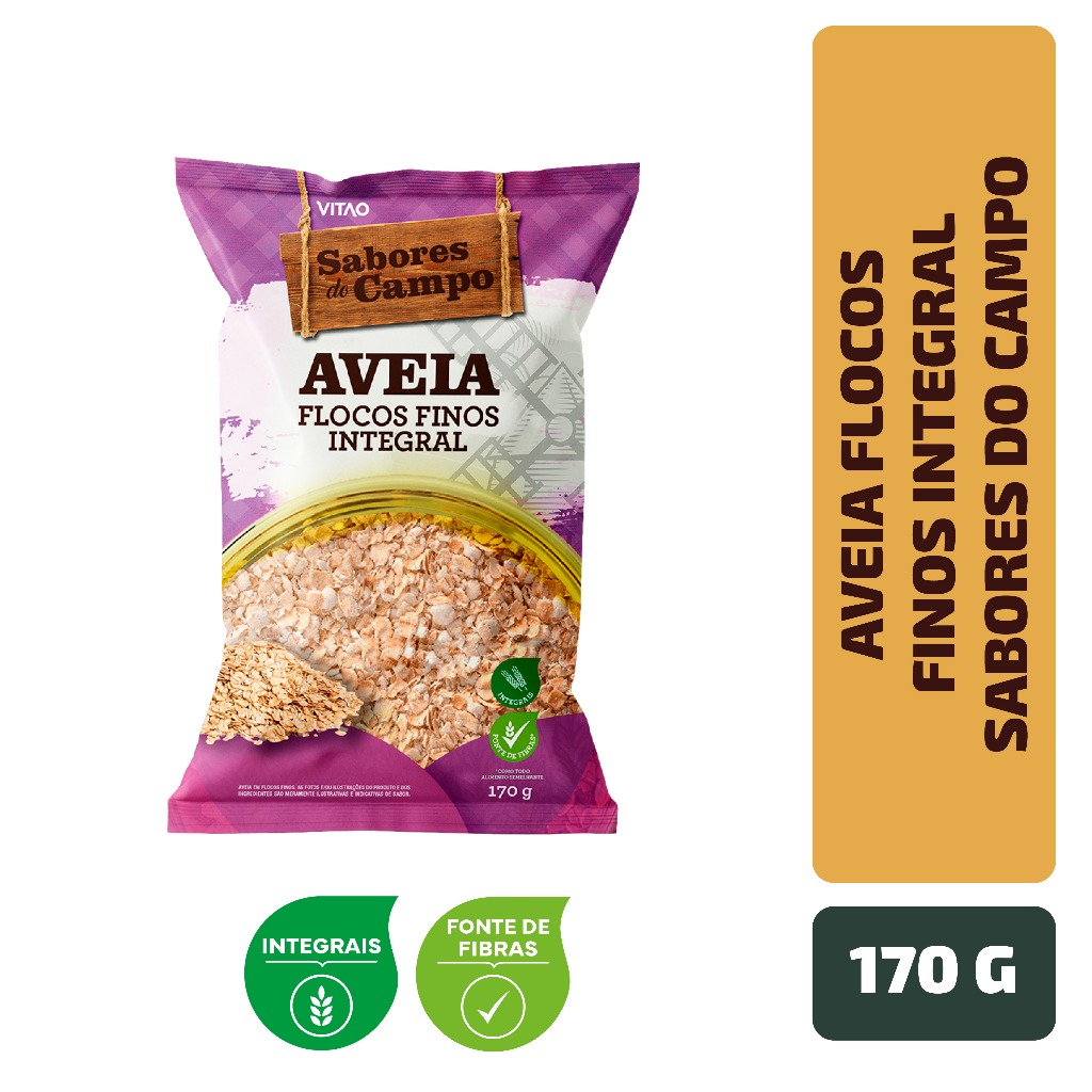 Aveia Flocos Finos Integral Sabores do Campo 170 g