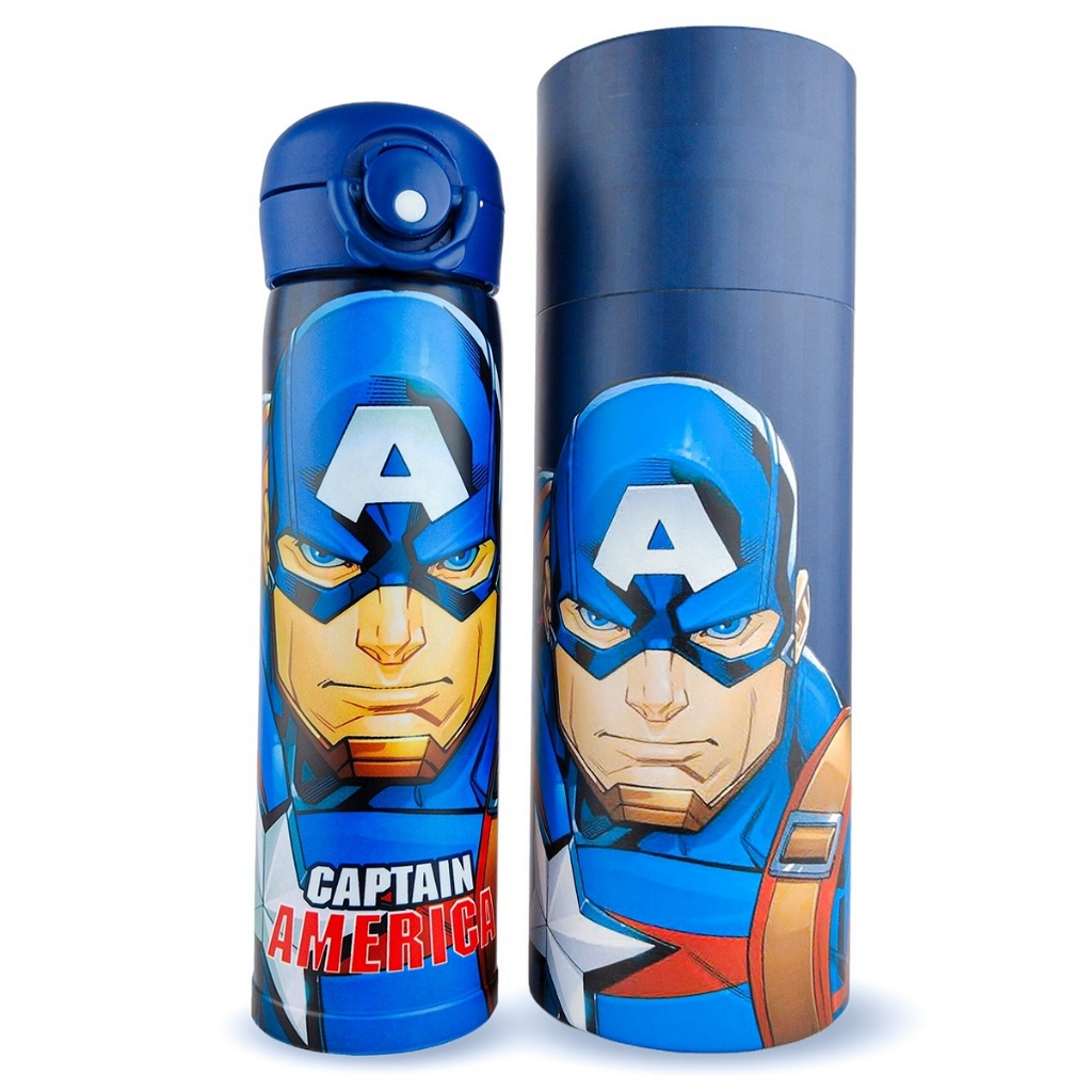 Garrafa Térmica Capitão América Marvel Inox 500ml Resistente em Oferta na Shopee