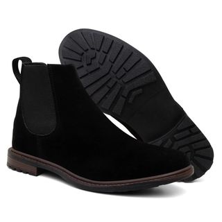 Botina Bota Masculina Chelsea Couro Camurça Estiloso Super Confortável Rodeio Country Lançamento Elastico Envio Já