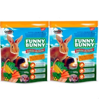 Kit com 2 Ração Funny Bunny Delícias da Horta Coelhos, Hamster e Roedores - 500 g