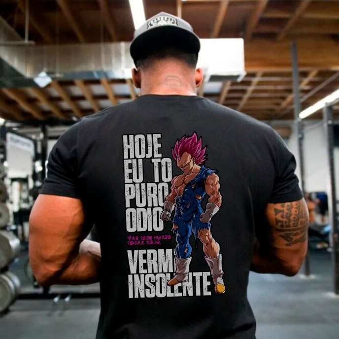Camiseta Oversized Puro Odio Verme Confortavel Camisa Academia Maromba Anime Ball .NOVO!!