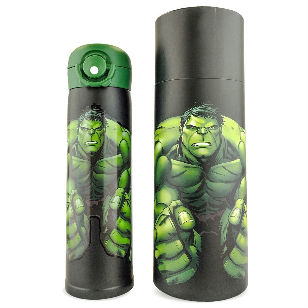 Garrafa Marvel Hulk 500ml Inox Térmica Compacta Tampa Segura Portátil em Oferta na Shopee