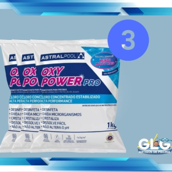 KIT CLORO OXYPOWER PRO - 3 UNIDADES 1KG  5 EM 1 MULTIAÇÃO - ASTRALPOOL FLUIDRA em Oferta na Shopee