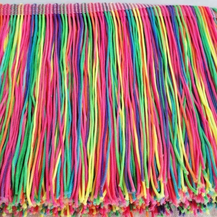 Franja Fio De Seda Colorido 15cm Largura Comprimento a escolher em Oferta na Shopee