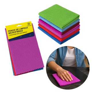 Panos De Limpeza Microfibra alta absorção Multiuso 30x30 para cozinha carro casa vidros em Oferta na Shopee