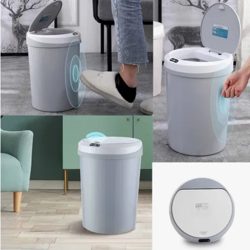 Lixeira Recarregável 12l Com Sensor De Proximidade Automática Banheiro Cozinha Lixo Inteligente