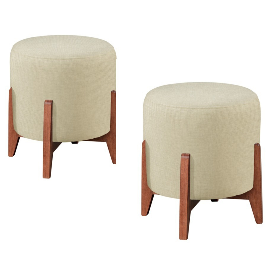 Conjunto - 2 Puffs Banqueta Thor Luxo Castellar Móbile