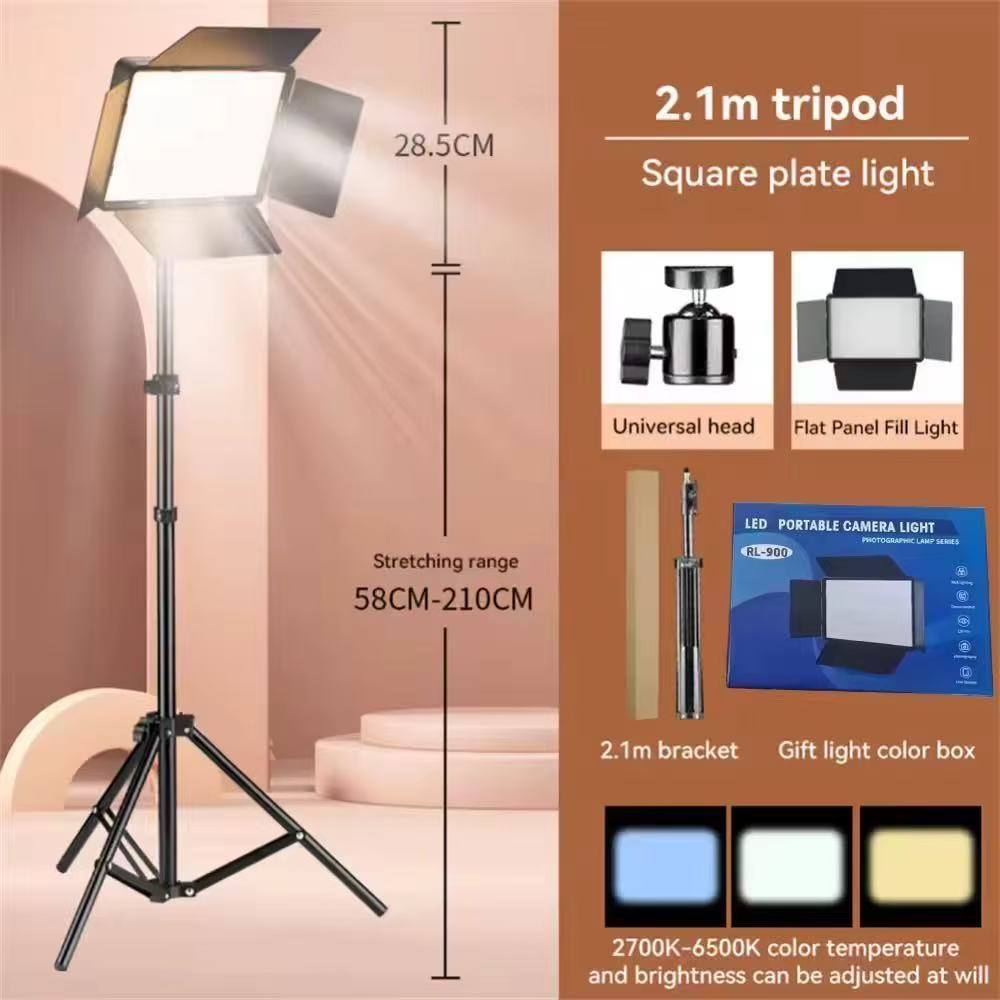 luminação Painel Bicolor Estúdio Led  50w Com Tripe 2.1m +SUPORTE Celula Estrutura Preto Luz Branco-frio e Branco-quente em Oferta na Shopee