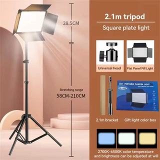 luminação Painel Bicolor Estúdio Led  50w Com Tripe 2.1m +SUPORTE Celula Estrutura Preto Luz Branco-frio e Branco-quente