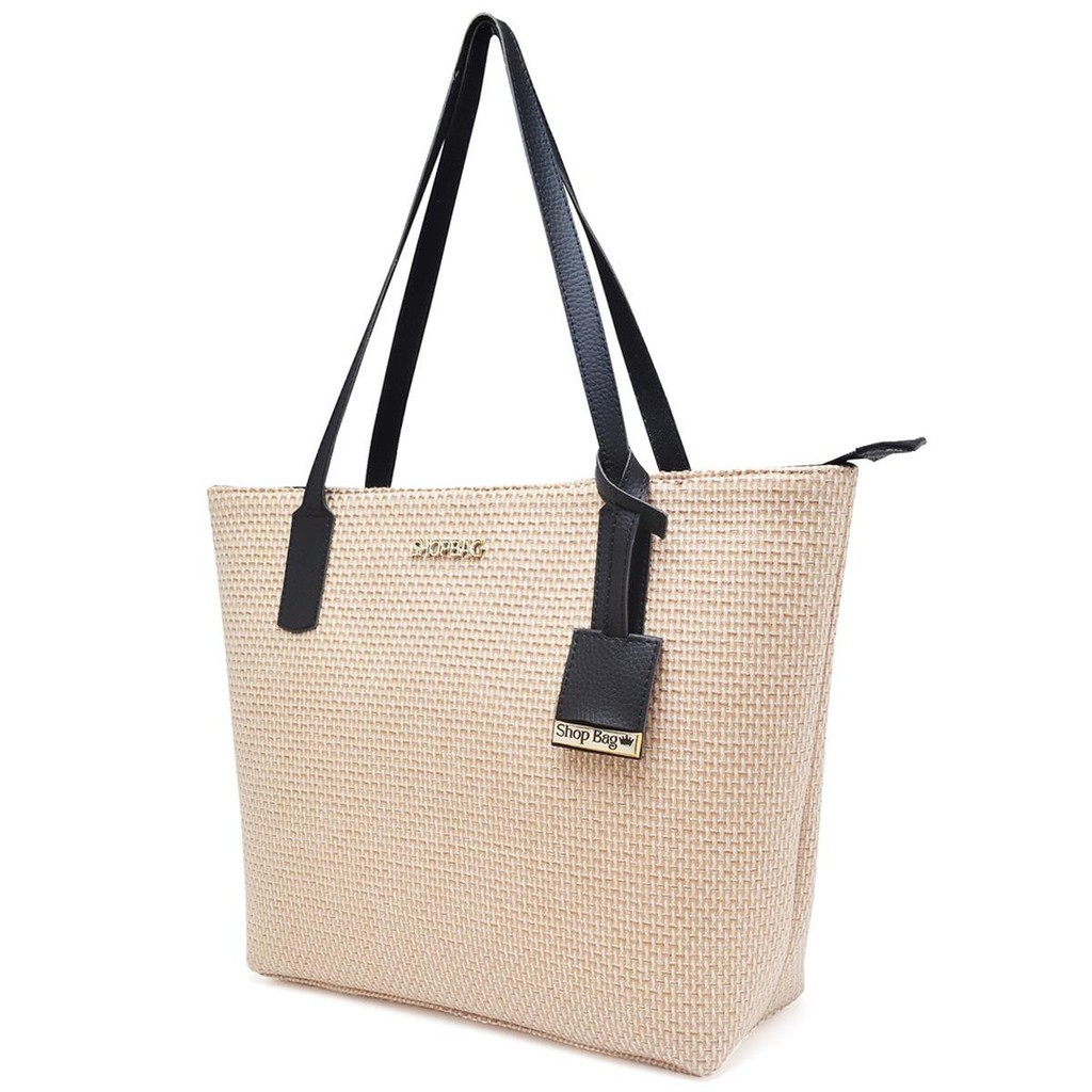 Bolsa de Praia Feminina Sacola Grande Califórnia Palha Verão