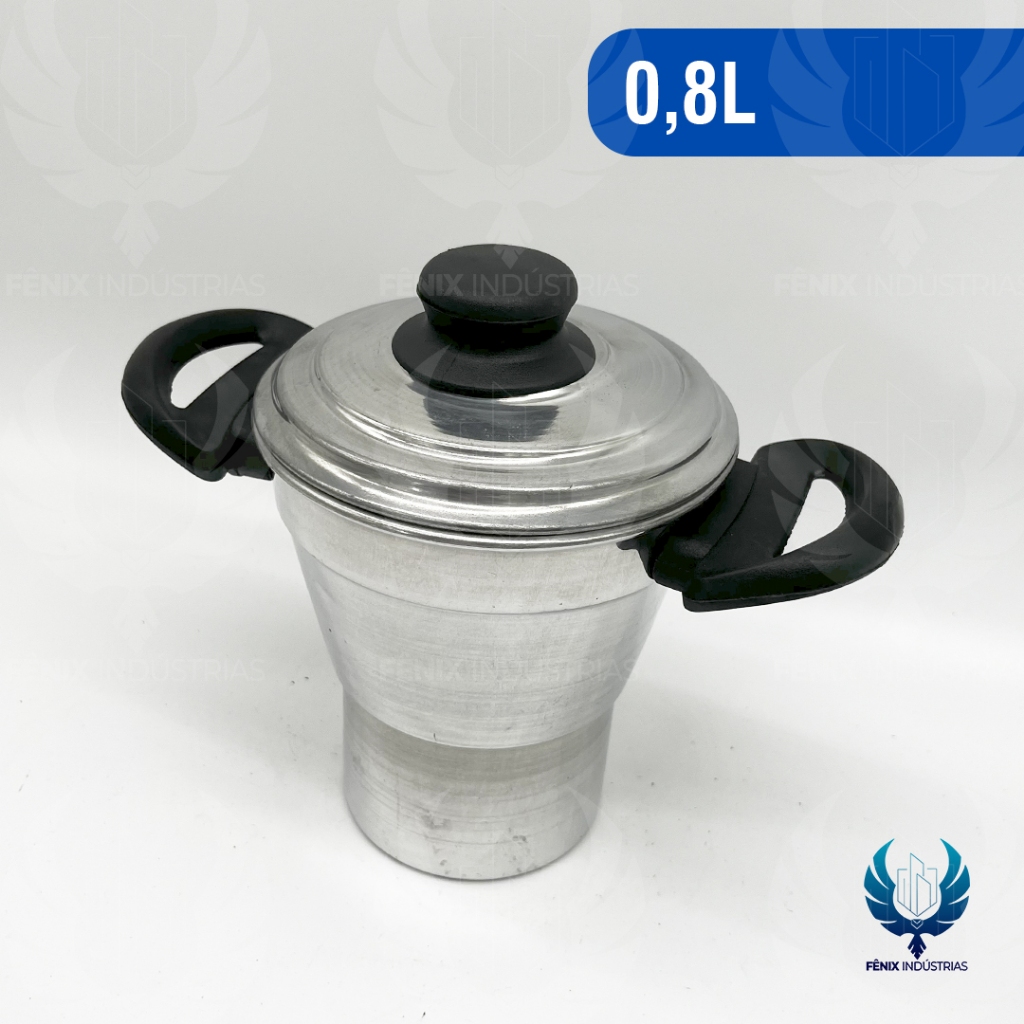 Cuscuzeiro Polido Nº 12 800 ml com Tampa de Alumínio - Panela para Cuscuz - Indústrias Fênix em Oferta na Shopee