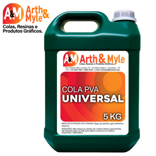 Cola BRANCA PVA Universal 5kg - Papeis, artesanato, caixas, papelão, madeira, empastamento, embalagens, mdf etc. em Oferta na Shopee