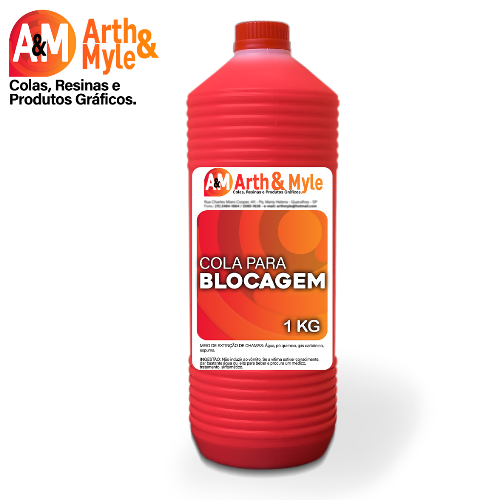 Cola Extra de Blocagem Vermelha 1kg  - Cola para Blocos de Papel