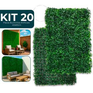 Kit 20 Unidades Placas 40x60 Buchinhos Grama Artificial Jardim Vertical Verde Muro inglês em Oferta na Shopee