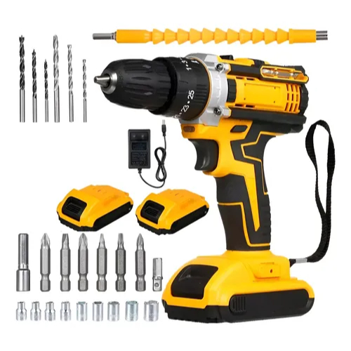 Parafusadeira Furadeira Sem Fio 36v 2 Baterias 340w 1550 Rpm Cinza-escuro