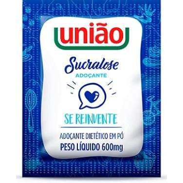 Adoçante Em Pó Diet União Sucralose - CAIXA 100 UN Sachês De 600mg em Oferta na Shopee