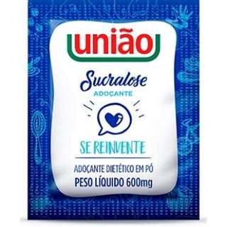 Adoçante Em Pó Diet União Sucralose - CAIXA 100 UN Sachês De 600mg em Oferta na Shopee