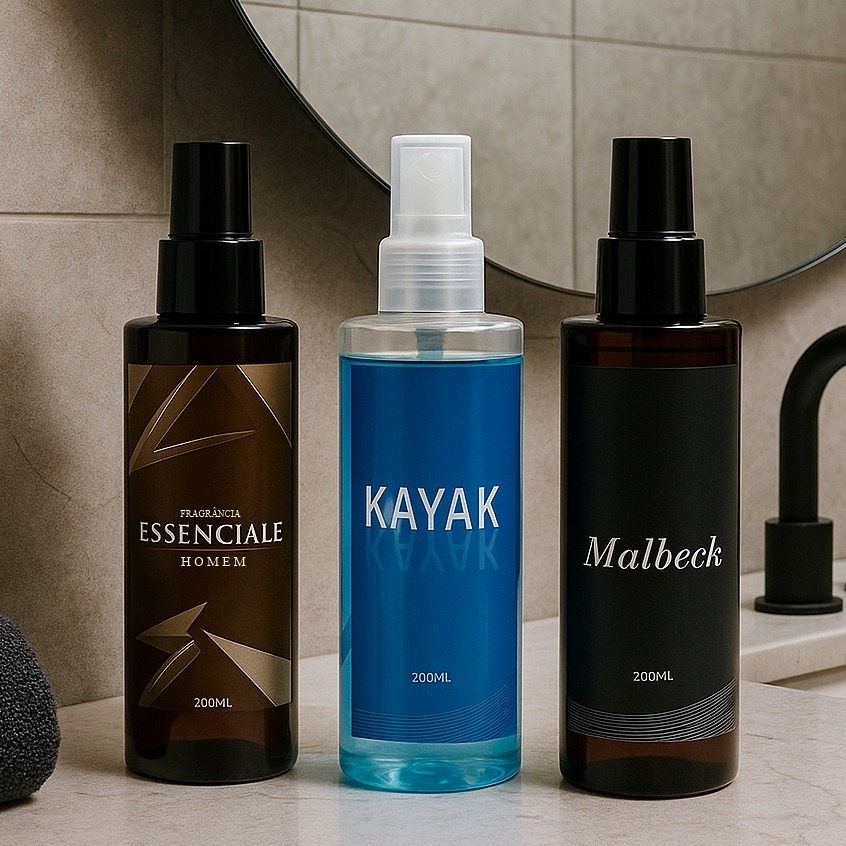 Kit Masculino 3 Body Splash Kayak + Essenciale + Malbec 200ml cada em Oferta na Shopee
