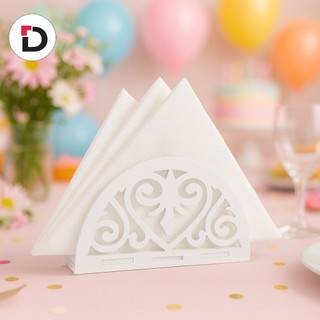 Kit Com Porta Guardanapo ARABESCO em Mdf  Para Festa Evento Decoração Aniversário COR BRANCO