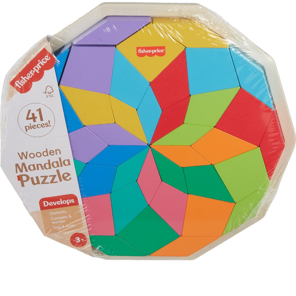 HXT94 FISHER PRICE QUEBRA CABECA GEOMETRICO MANDALA MADEIRA - MATTEL