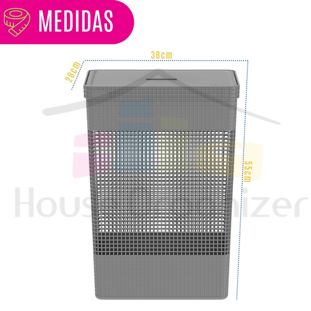 Cesto Roupa Suja Brinquedos Organizador Lavanderia C/ Tampa 49L — imagem 2 de 2