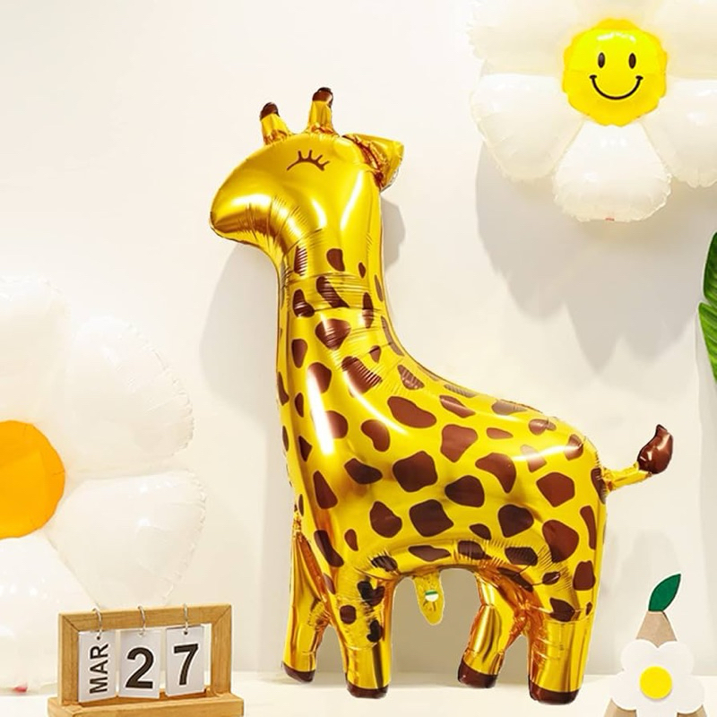 Balão metalizado Safari Bicho Girafa Grande Decoração 3D