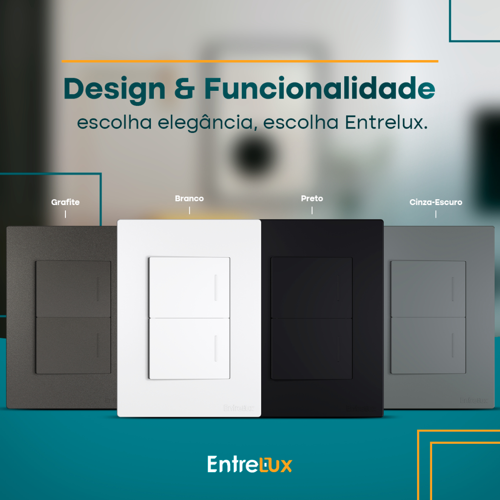 Conjunto 2 Interruptores Simples 2 Teclas 10a 4x2 Linha Classic Entrelux