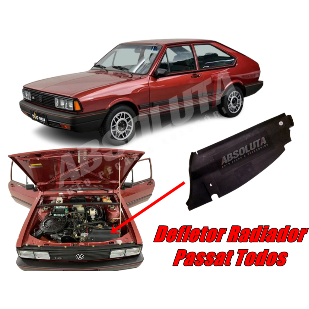 Defletor Radiador Passat Superior Guia Ar Gls Pointer Village Volkswagen 1979 a 1989 DE PAPELÃO
