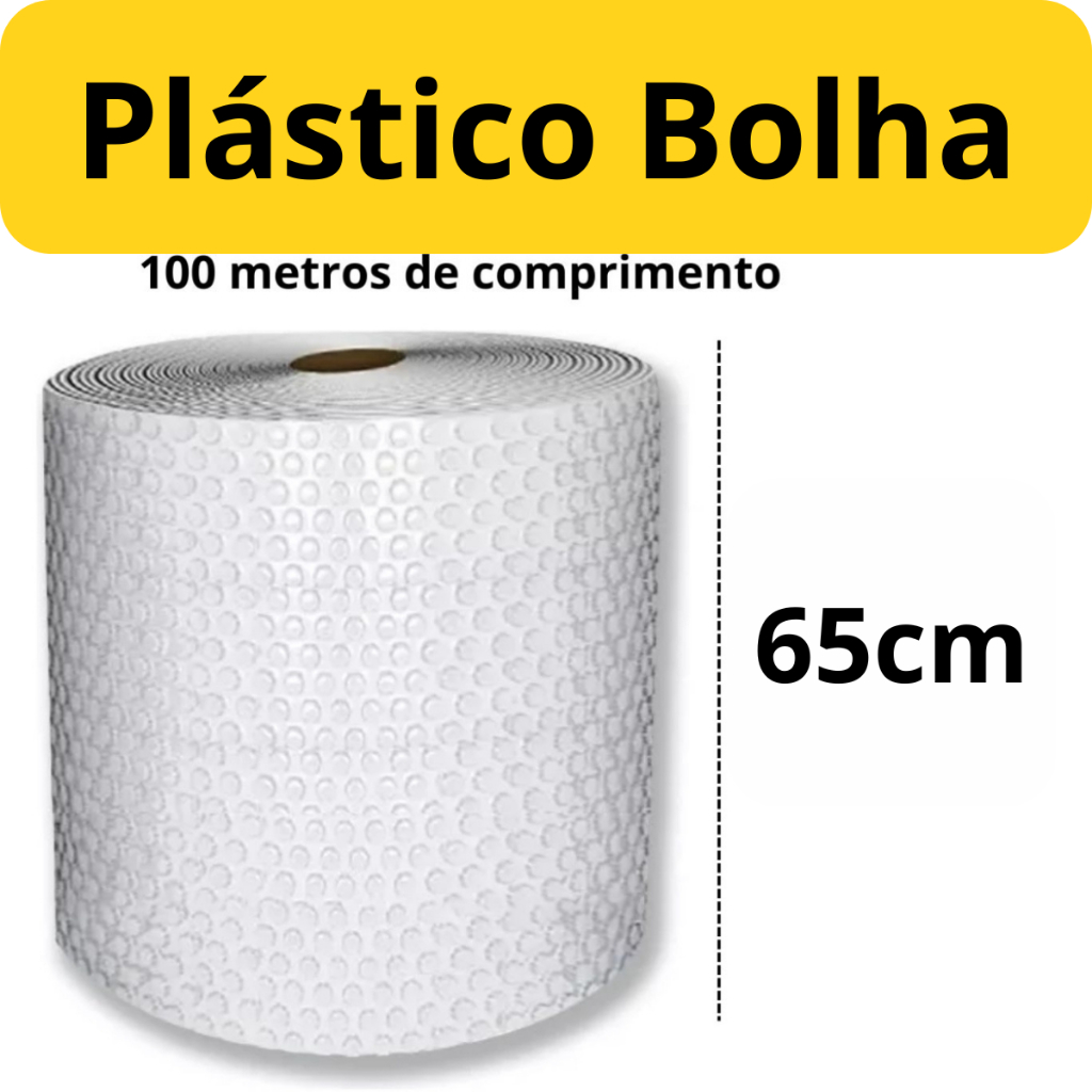 Bobina Plástico Bolha 65cm X 100 metros E-Commerce 25 micras Atacado em Oferta na Shopee