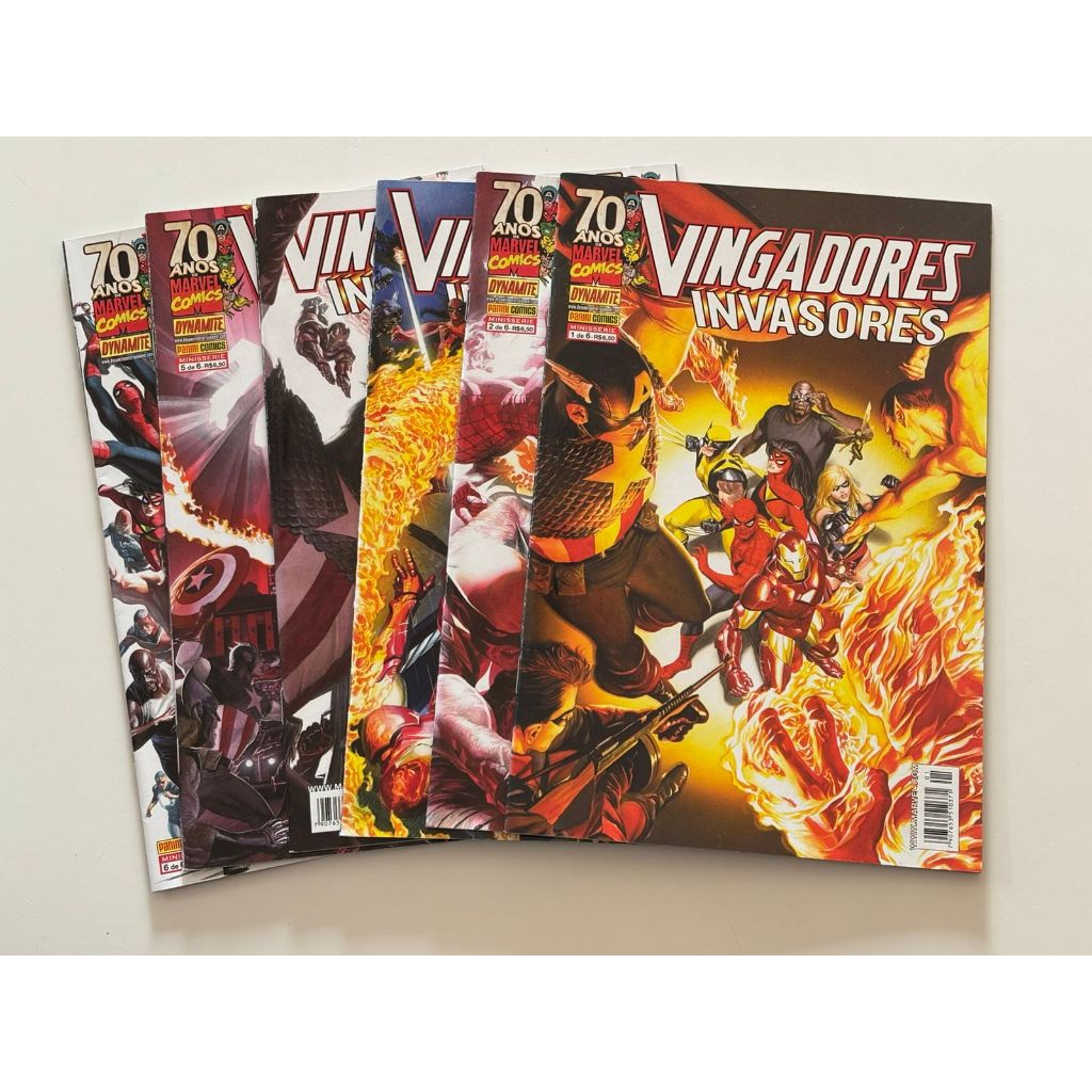 HQ Vingadores versus Invasores completa (6 edições) em ótimo estado de conservação