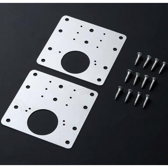 Kit 16 Placas de Reparo de Dobradiças para Móveis Porta Armárion Tamanho 90x90mm Com Prafusos