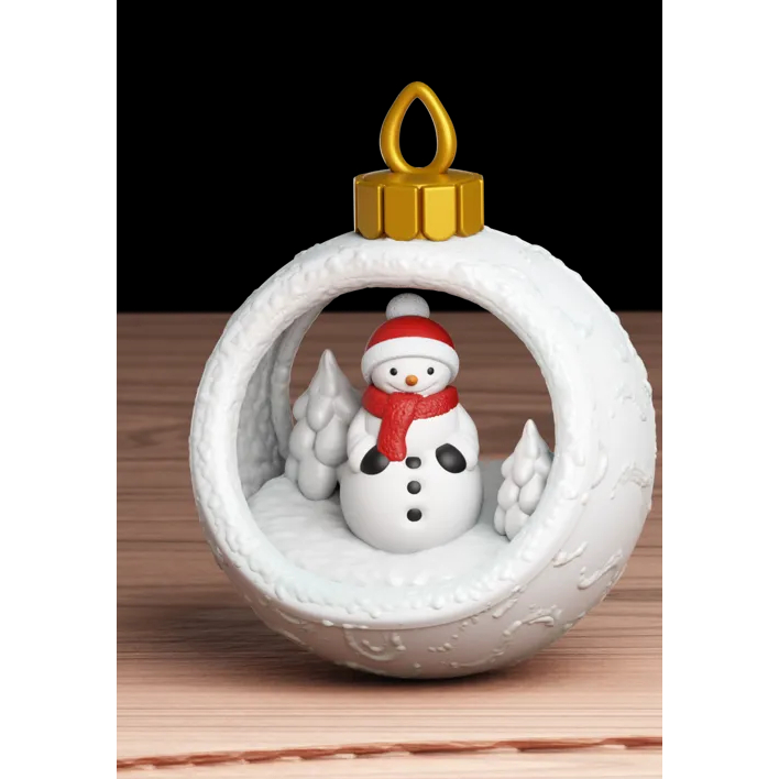 Kit com 02 Enfeites de Natal Boneco de Neve - Impressão 3D - Natal
