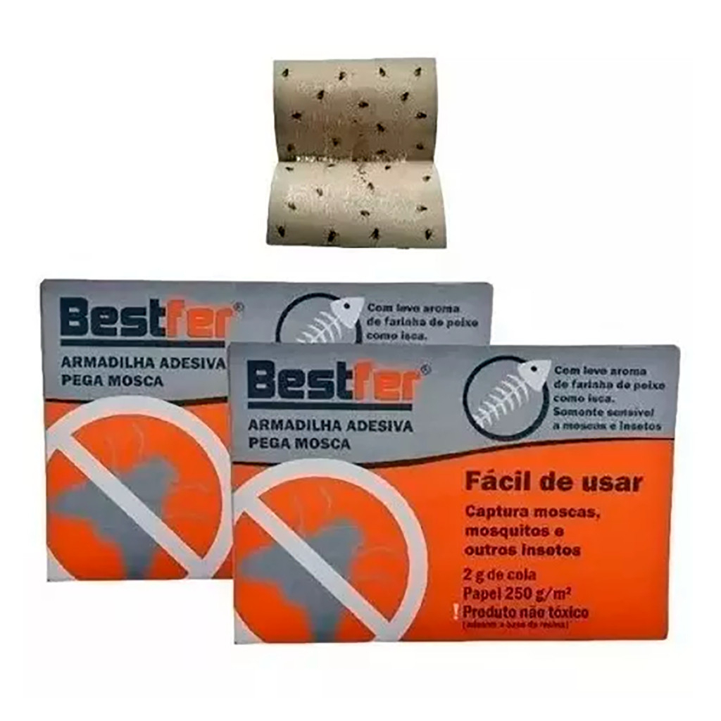 Kit 20, 30, 40 ou 50 Pega Mosca, Mosquito e Pernilongo Bestfer – Cola Adesiva Potente em Oferta na Shopee