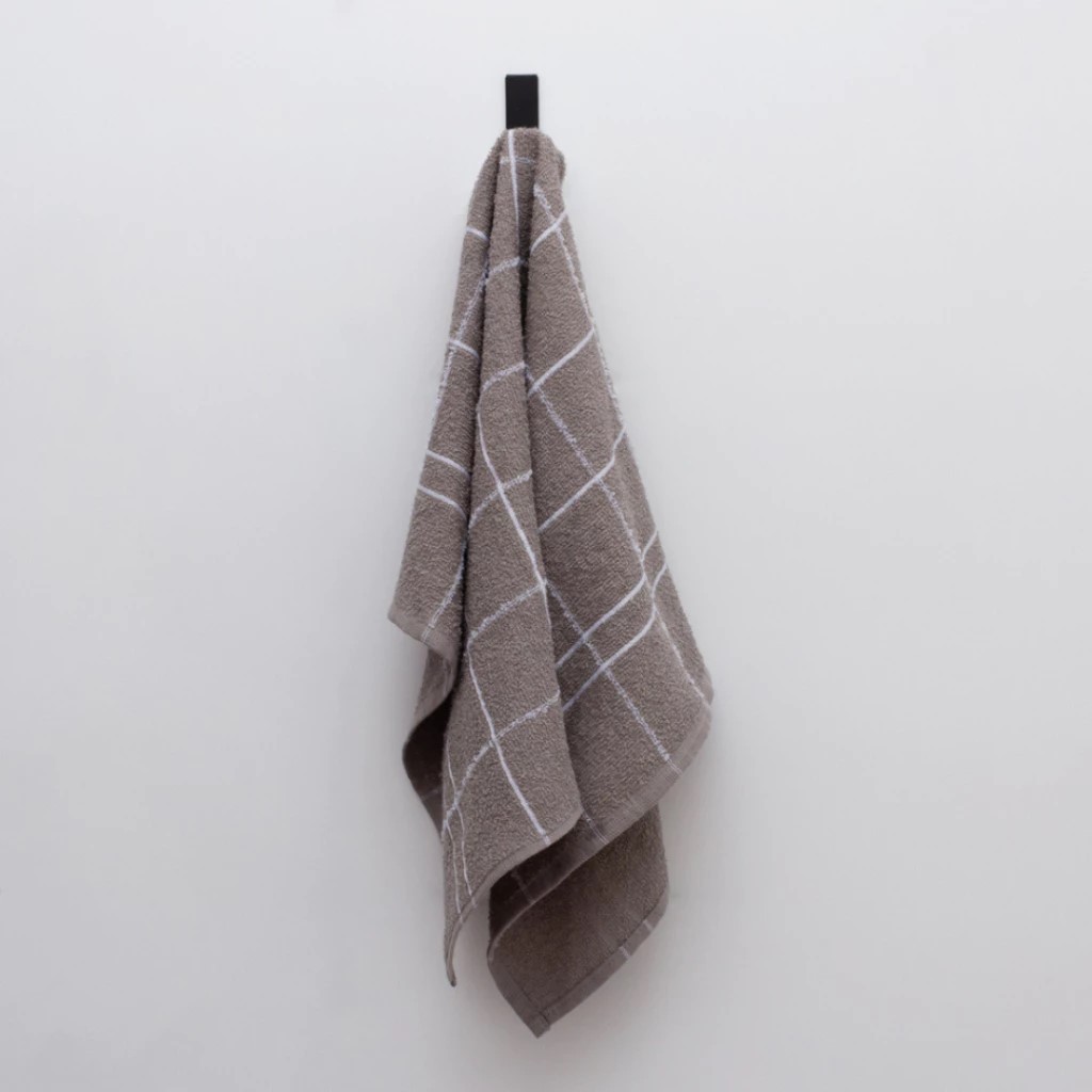 Kit 8 Panos de Prato Para Cozinha Atoalhado Listrado em Algodão - (45x65cm) 100% Algodão Cinza