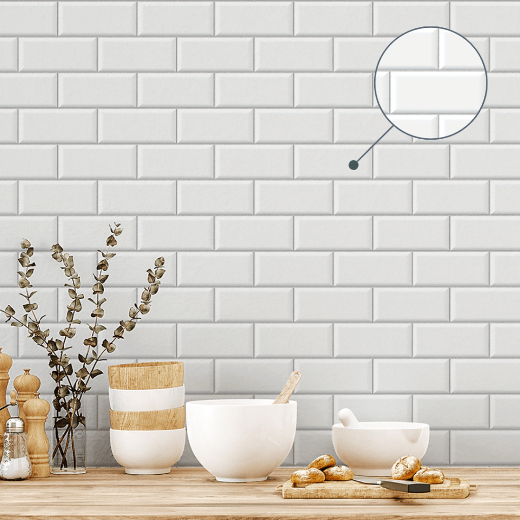 Papel de Parede Azulejo Adesivo Metro White Para Banheiro Cozinha Autocolante Lavável