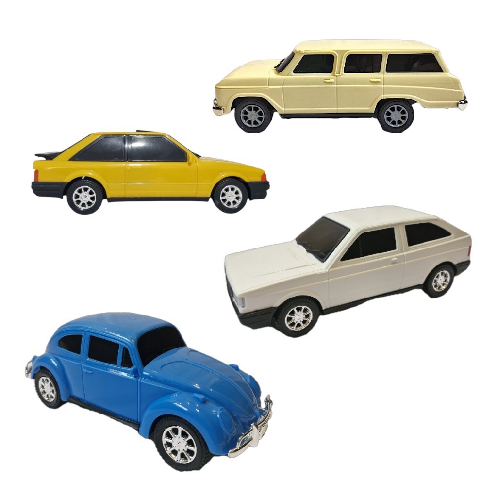 Kit Carros Antigos Escort Gol Fusca Veraneio Colecionável