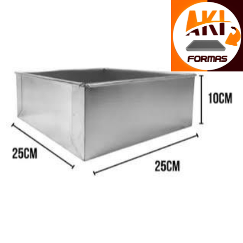 FORMA QUADRADA 25X25X10  FIXA PARA BOLO DE ALUMINIO COM NOTA FISCAL (( CAIXA 2 ))