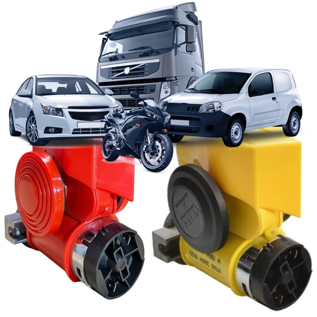 Buzina 12v Vetor Compacta Carro, Moto E Caminhão Compressor em Oferta na Shopee