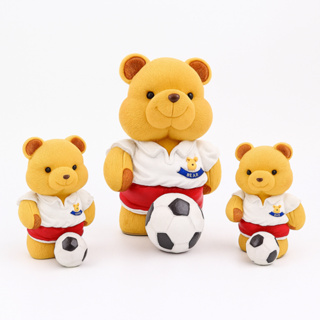 Trio Mini Decoração Bibelo de Ursinho Futebol Enfeite de Resina Bonequinho Estatueta Figura em Oferta na Shopee