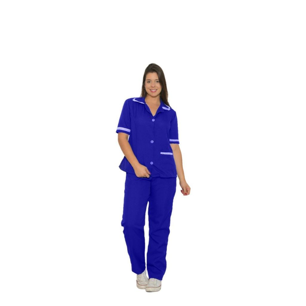 Uniformes Verão para Trabalho Doméstico Faxineira Serviços gerais Lavável à Máquina 42