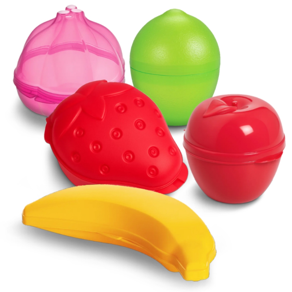 Porta Frutas Banana Maça Alho Limão Morango Para Lancheira Geladeira Pote Frutas Plasutil