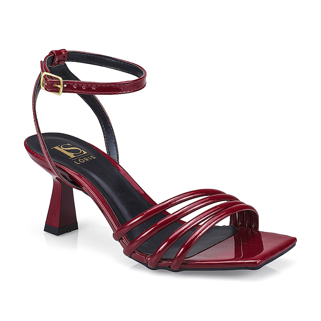 Sandália Feminina Tira Verniz Fivela Elegante Salto Taça 6513