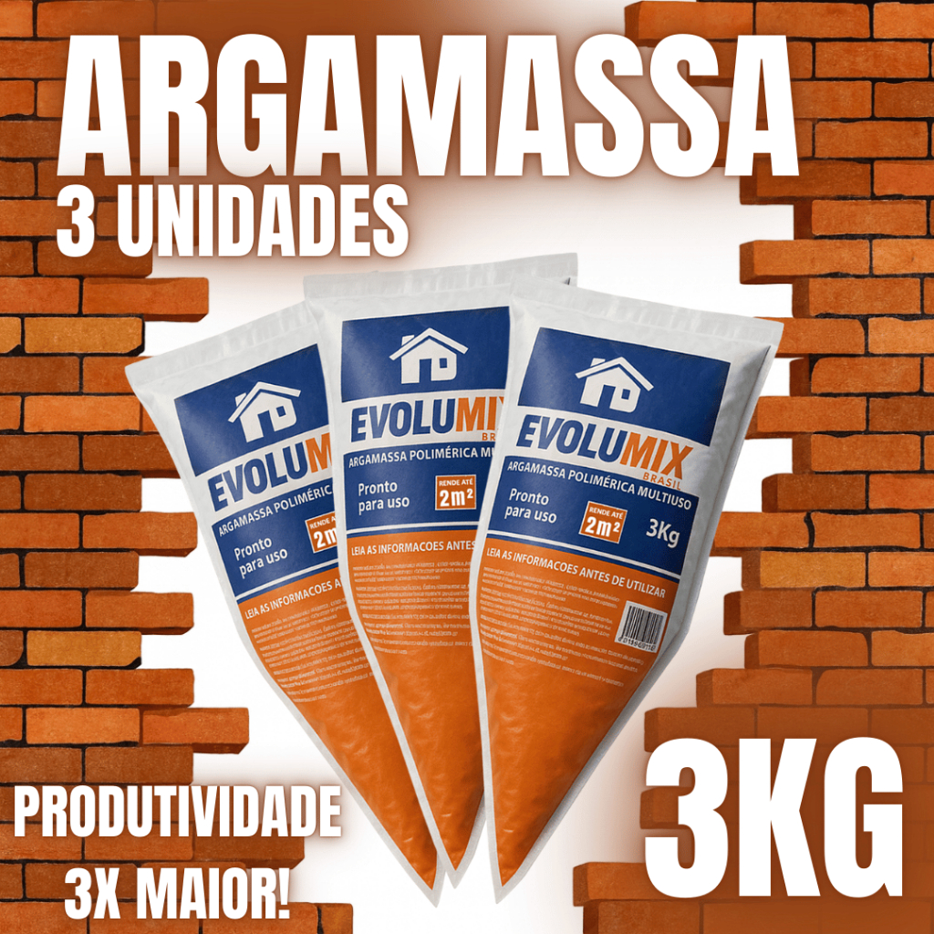 KIT 3 BISNAGAS ARGAMASSA POLIMÉRICA 3KG COLA BLOCO TIJOLO ASSENTAMENTO PROFISSIONAL ALTO RENDIMENTO em Oferta na Shopee