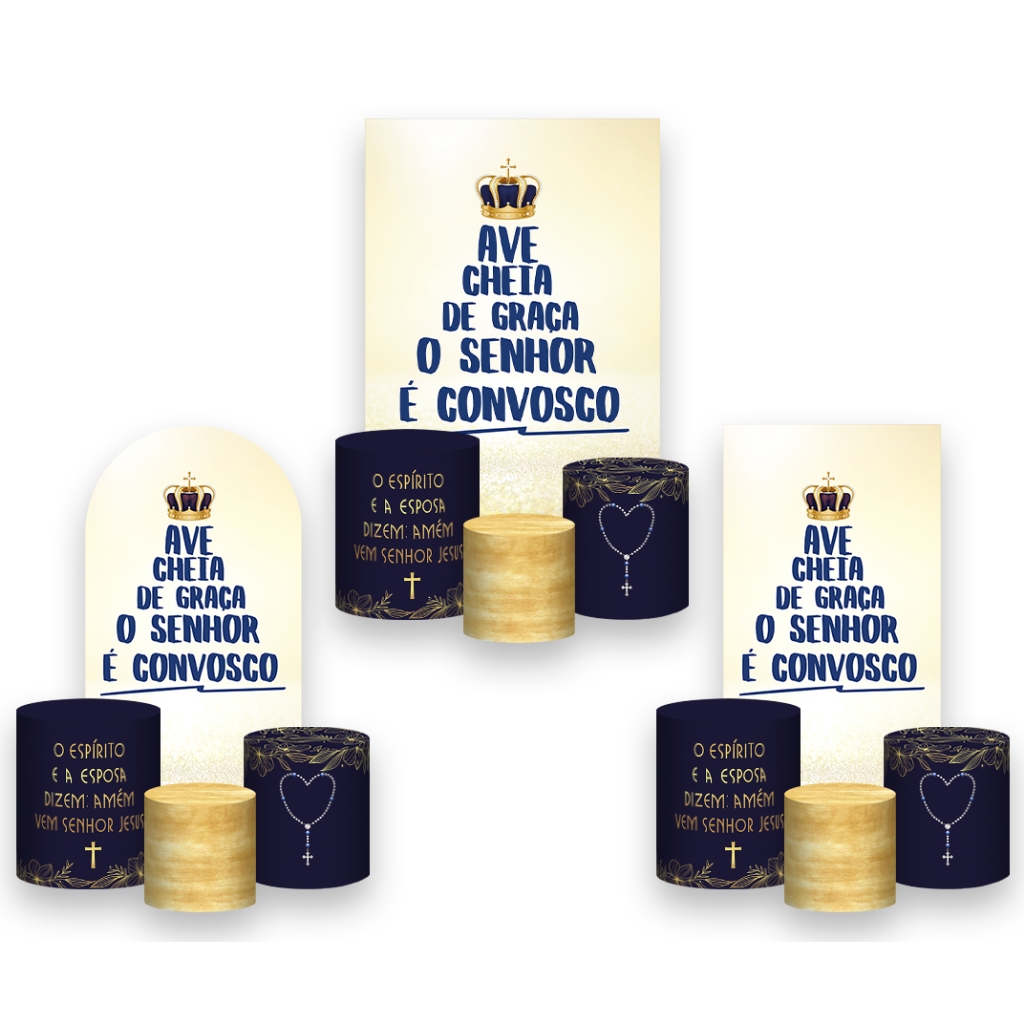 Painel De Festa Vertical + Trio De Capa Cilindro - Santa Nossa Senhora Aparecida 004